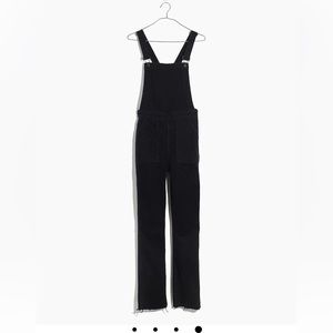 Madewell Straight Leg Black Denim Overalls